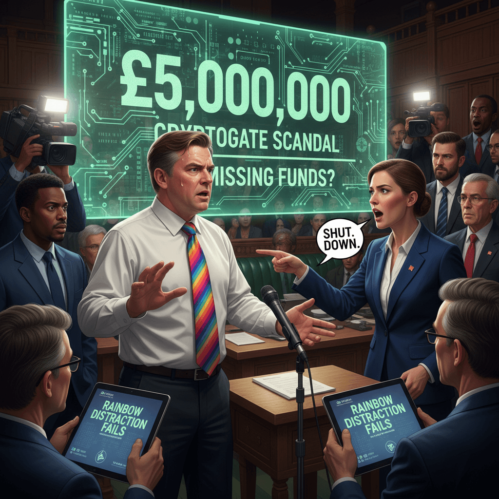 Rainbow tie can't distract from £5m crypto questions