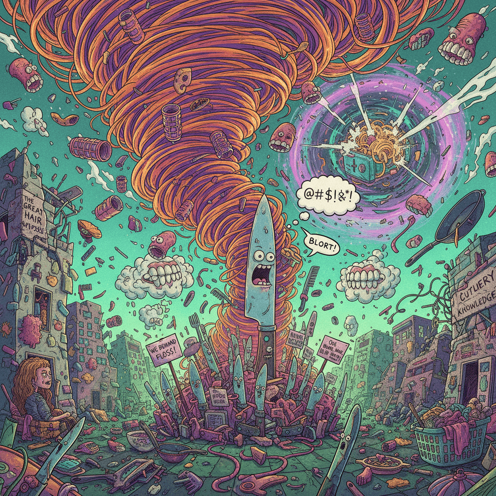 doom warps into frizzy apocalypse, toothless knives have opinions