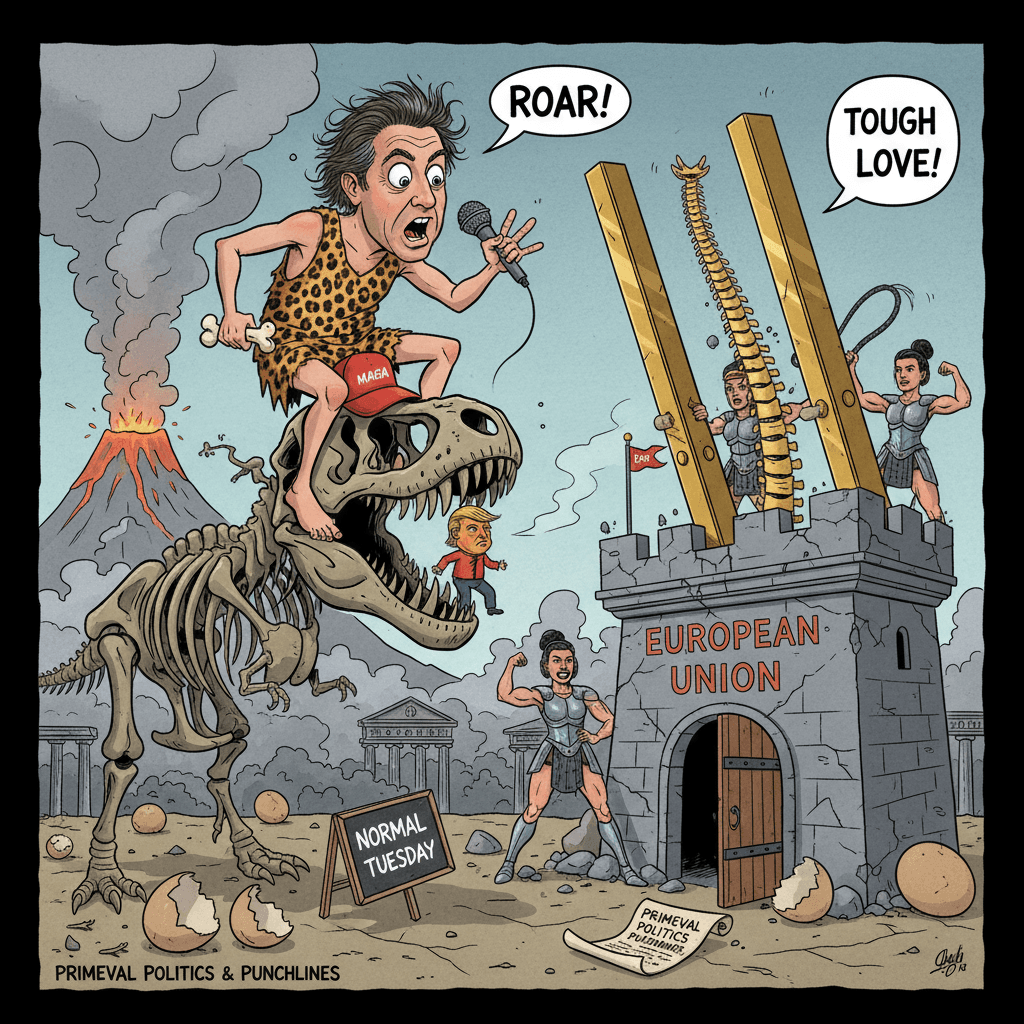 Newsom calls Trump a dino, Europe needs backbone, very normal Tuesday