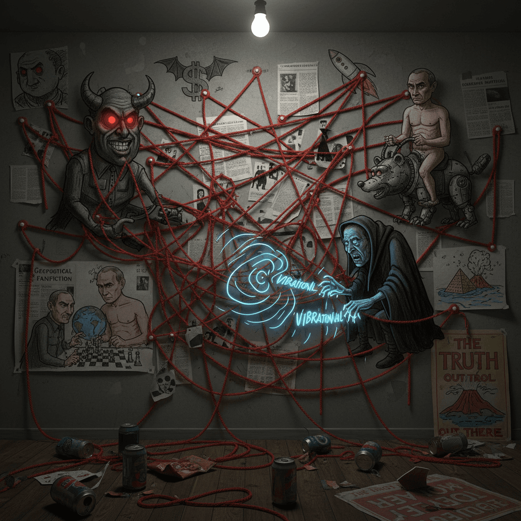 Red string wall energy: linking Epstein to Putin via Thiel's vibes