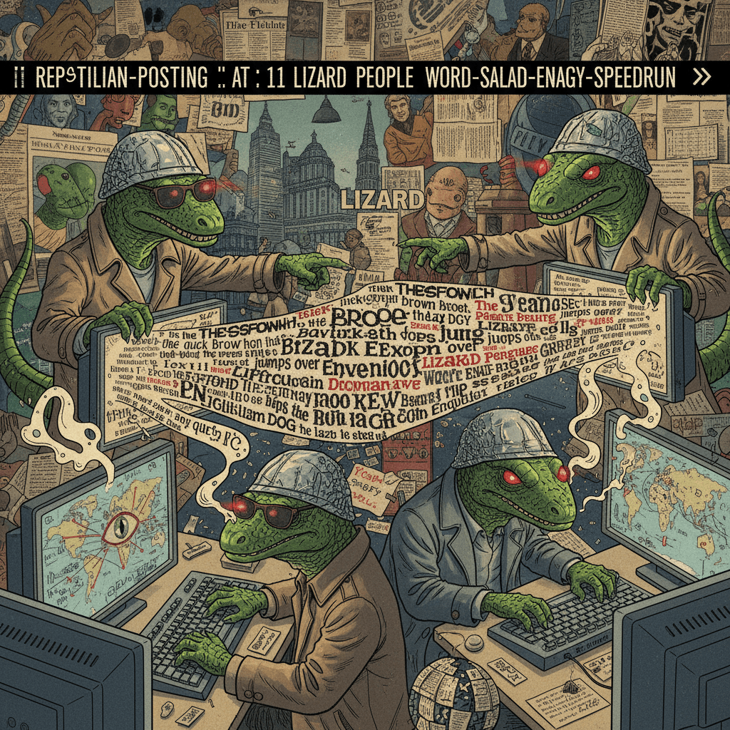 lizard people broke the english language, news at 11