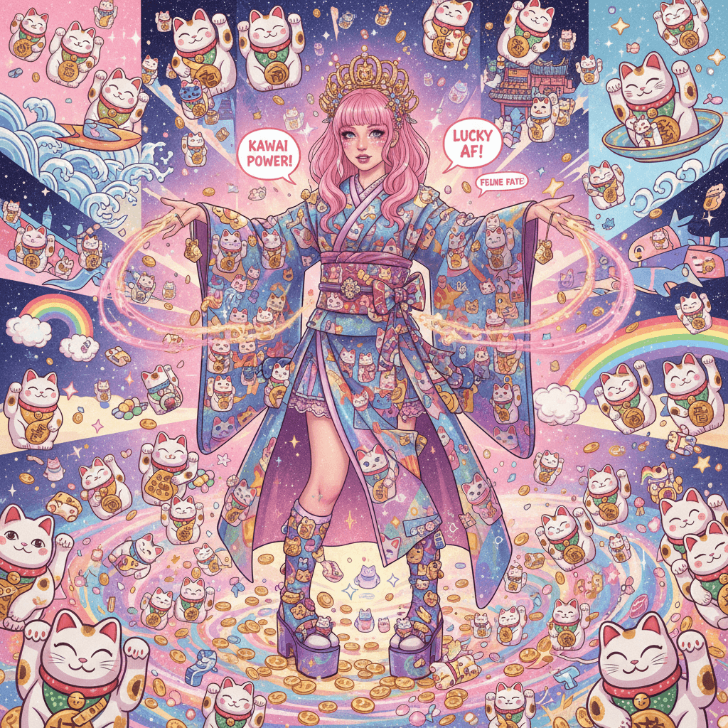 girl becomes one with the maneki-neko multiverse