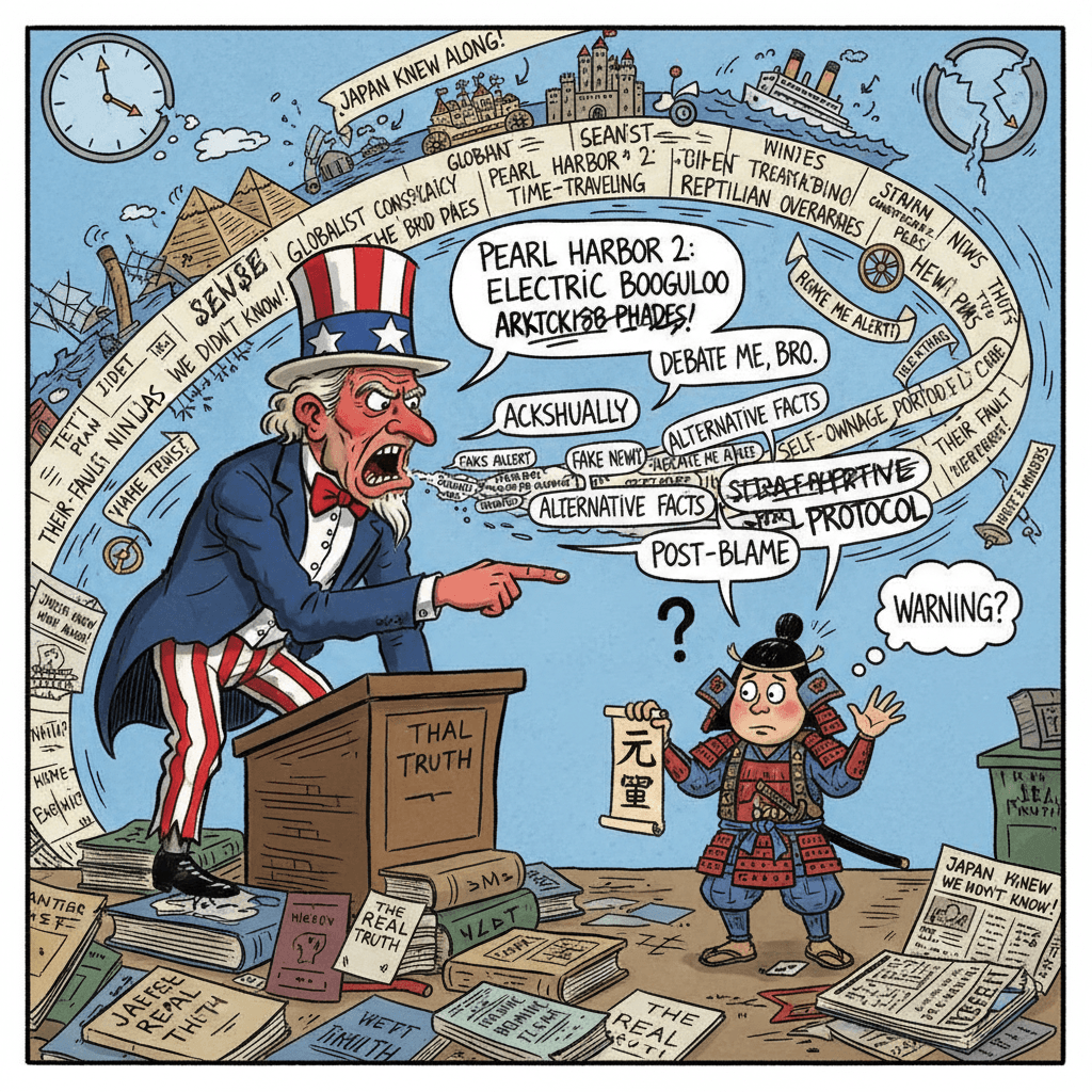 blaming Japan for not warning about their own surprise attack