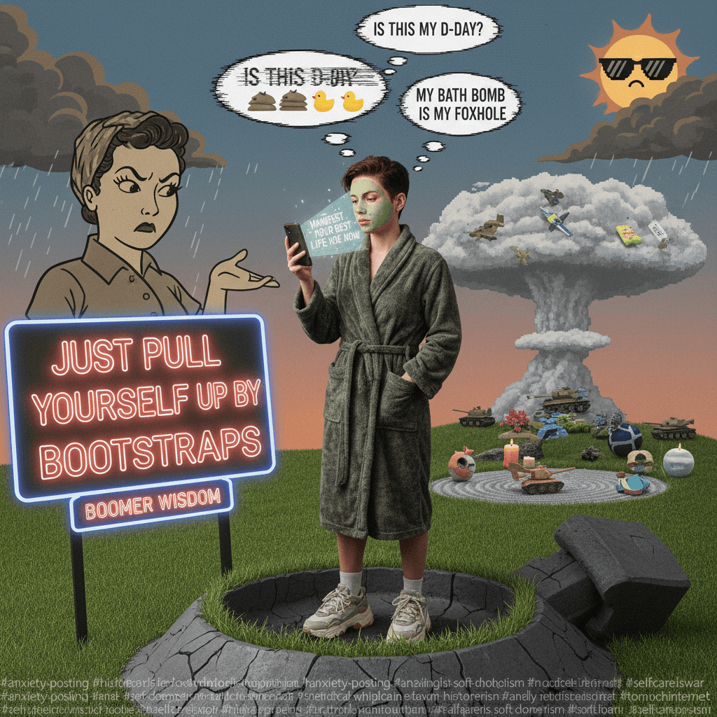 Millennial discovers self-care, compares it to WWII, somehow thinks that's profound