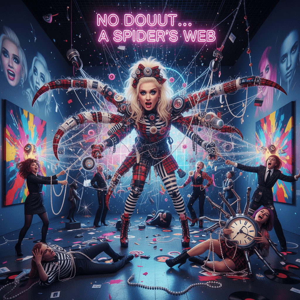 gwen stefani becomes a tactile spider entity; padul gallery unprepared