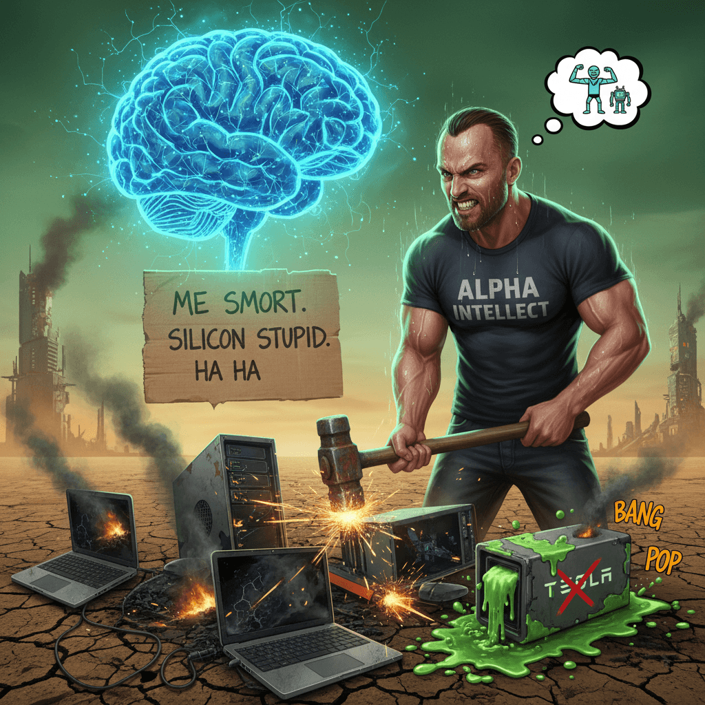 Brain good, computer bad—the take that aged like a Tesla battery