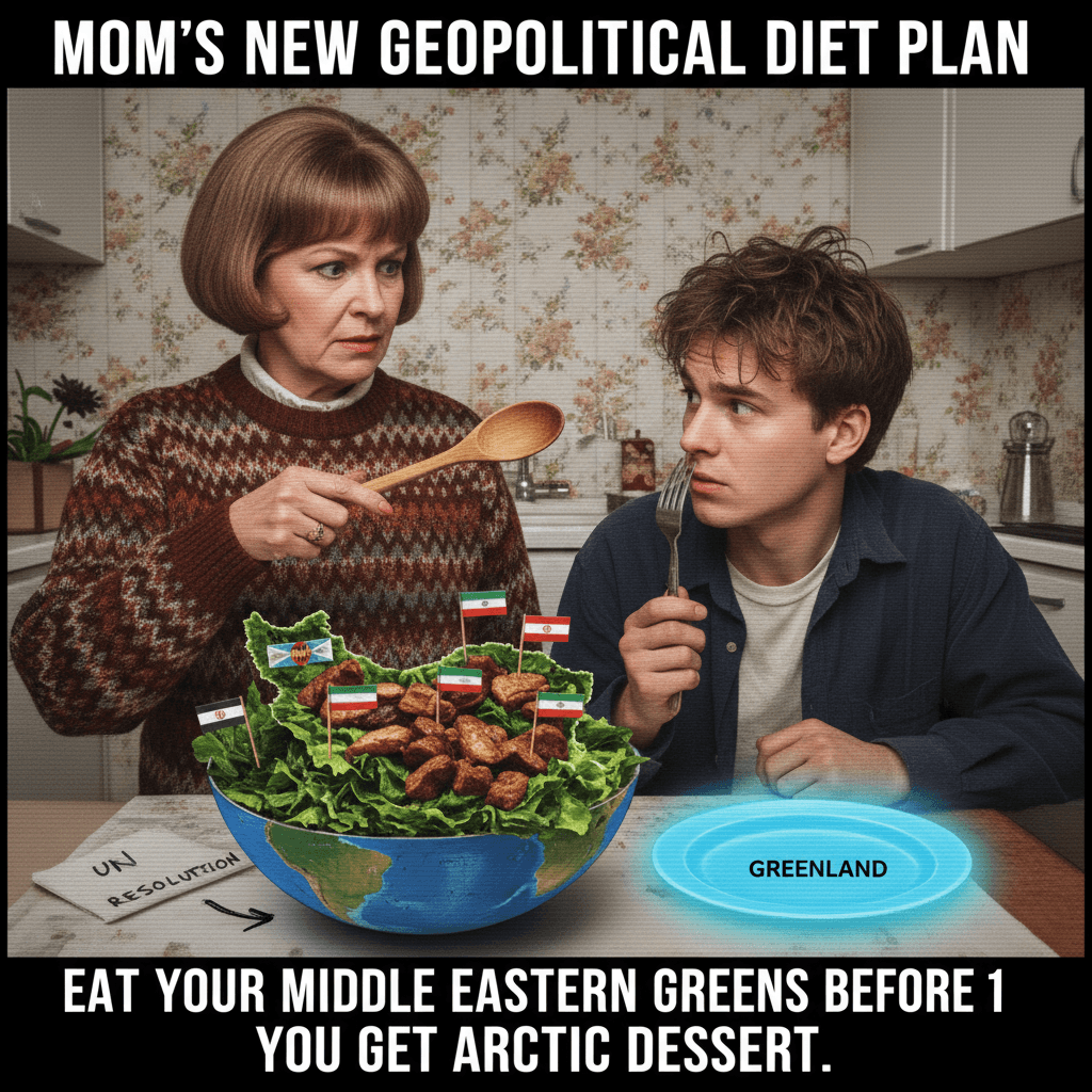 Mom says finish your Iran before asking for Greenland