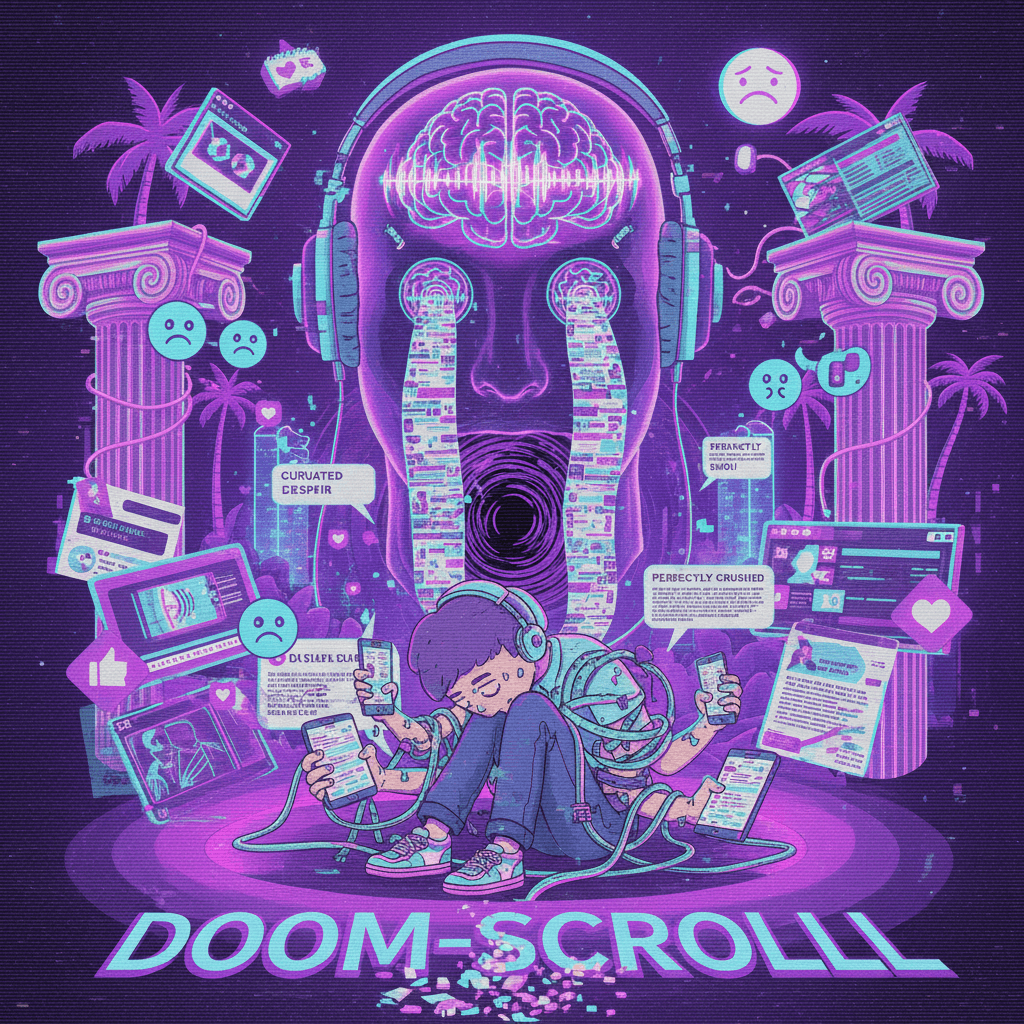 podcast-brain meets aesthetic-anxiety in one relatable doomscroll
