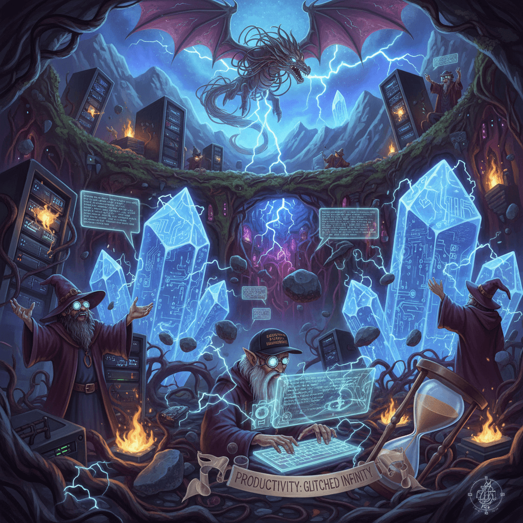 wizards teaching electric rocks to speak to themselves (productivity speedrun)