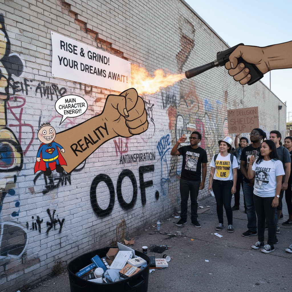 motivational quote gets roasted by reality in the savage punchline