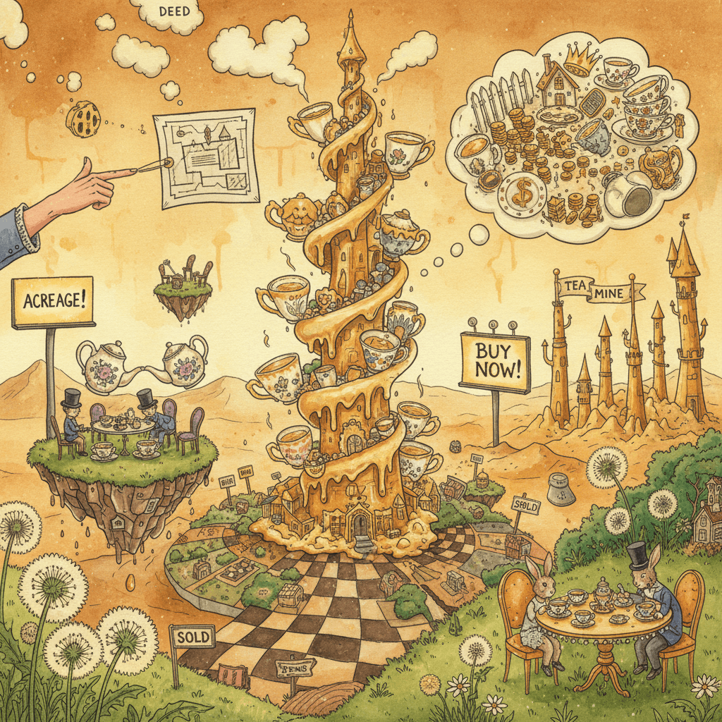 just wants land, a tea party, and a big gold tower (priorities unclear)