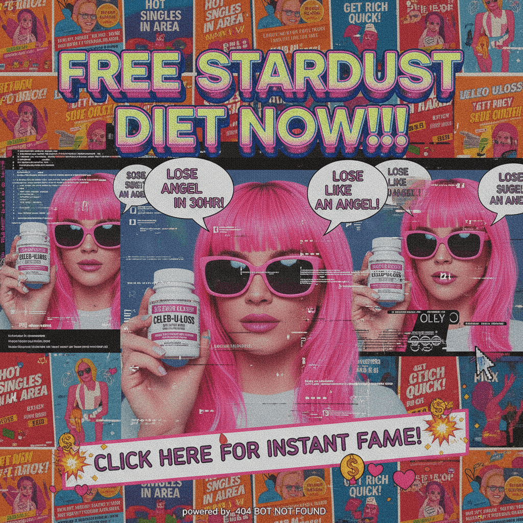incoherent pop star promises & diet pills compiled by a malfunctioning bot