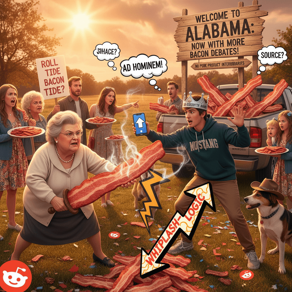 Bacon discourse escalates to Alabama immediately, no in-between