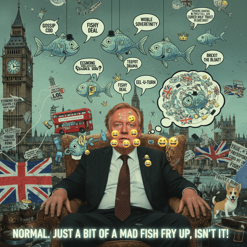 Brexit guy's fever dream about gossip and wobbling fish, very normal