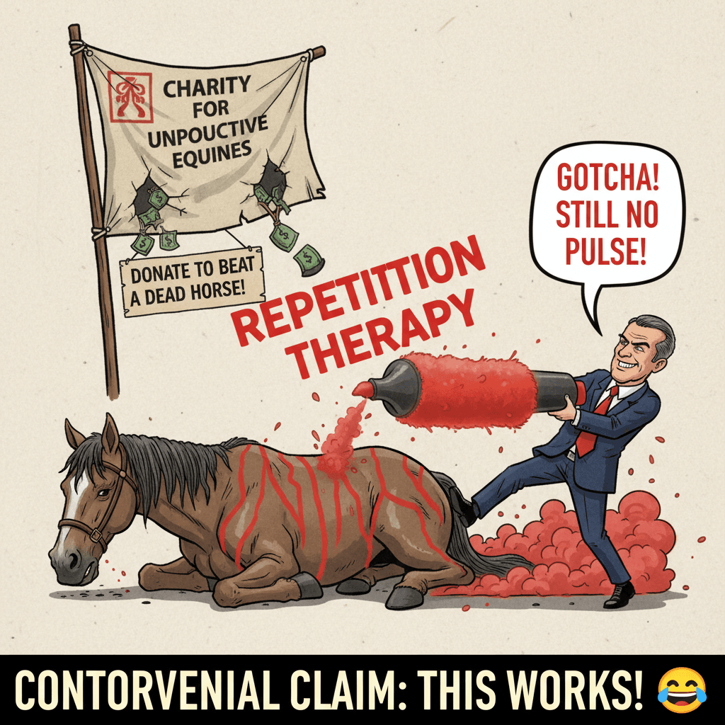 beating a dead horse with red highlighter and repetition therapy