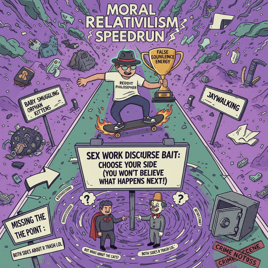 "both sides bad" but make it criminally missing the point