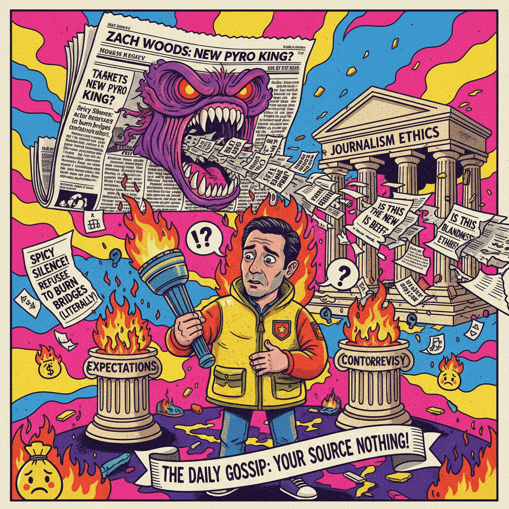 Zach Woods torches nobody, tabloid torches journalism ethics