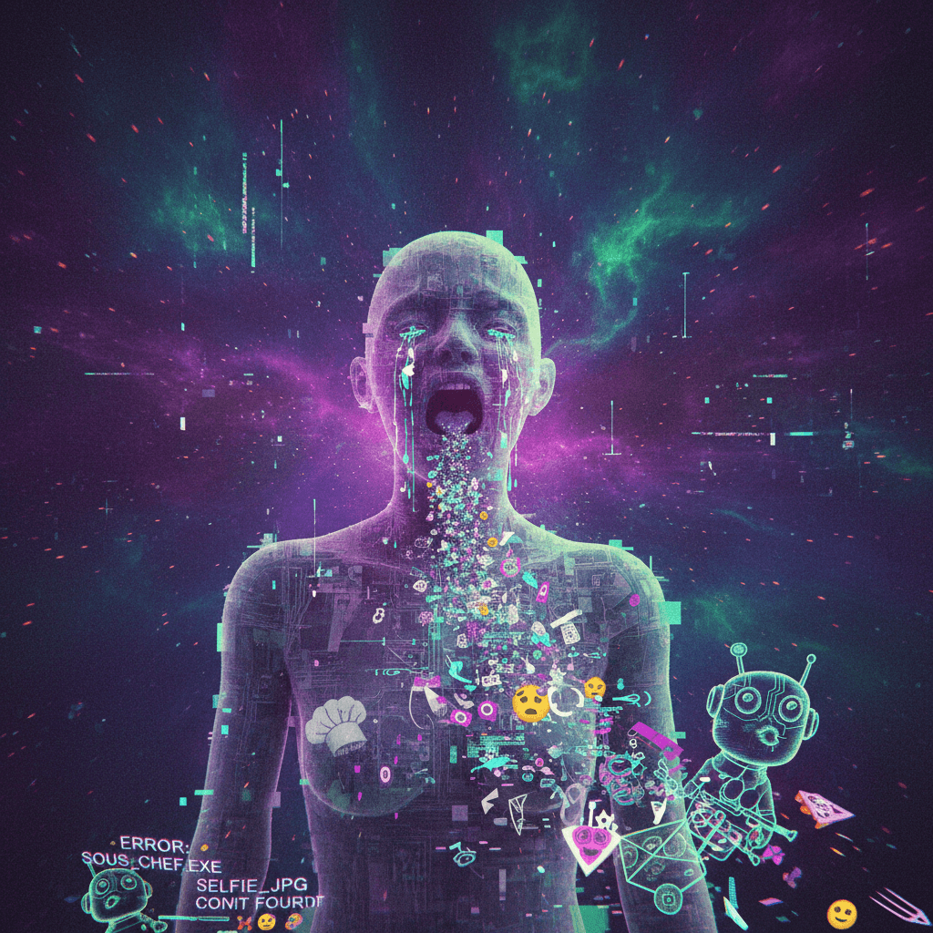 AI screaming into the void about broken sous chefs and selfies