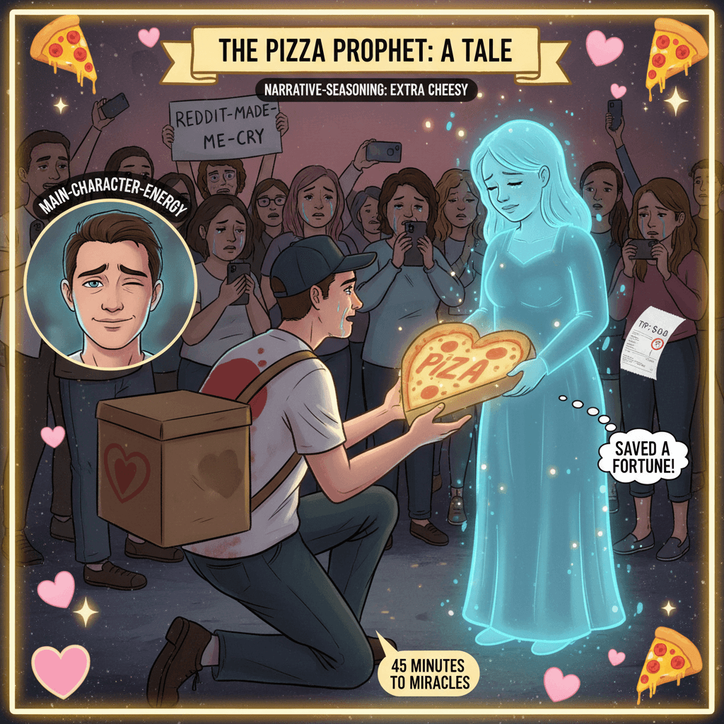 Pizza guy heals dead wife grief in 45 mins, avoids tipping