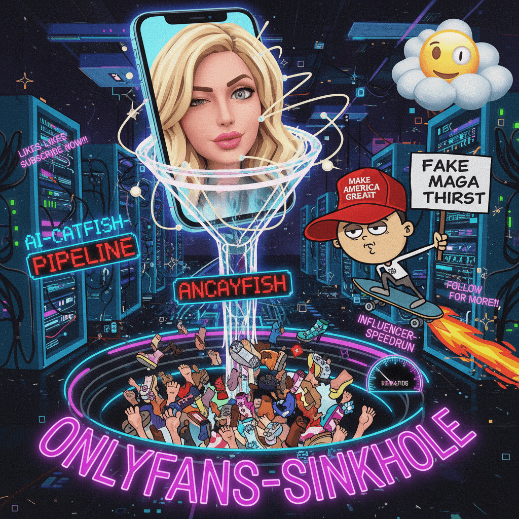 Million-follower blonde AI thirst trap funnels to foot pics, very normal