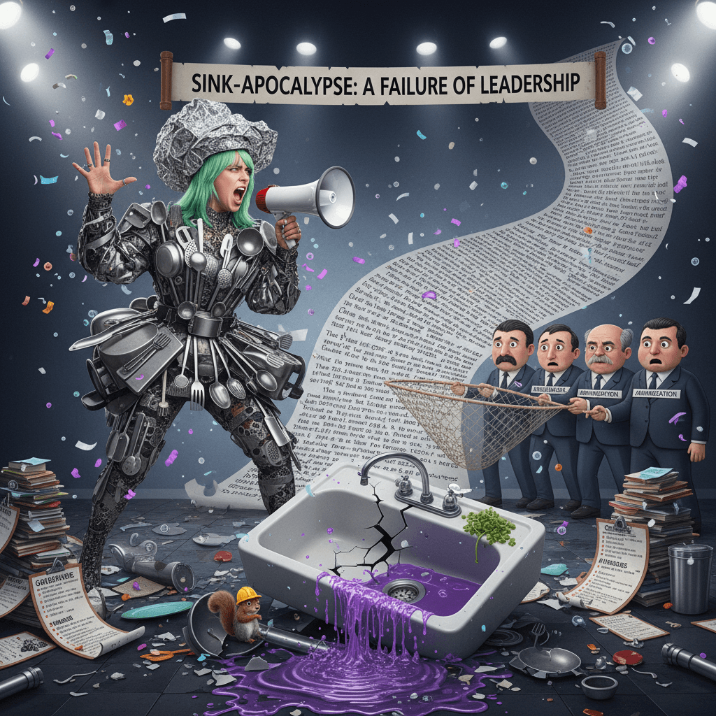 billie drops kitchen sink, blames administration for not catching it