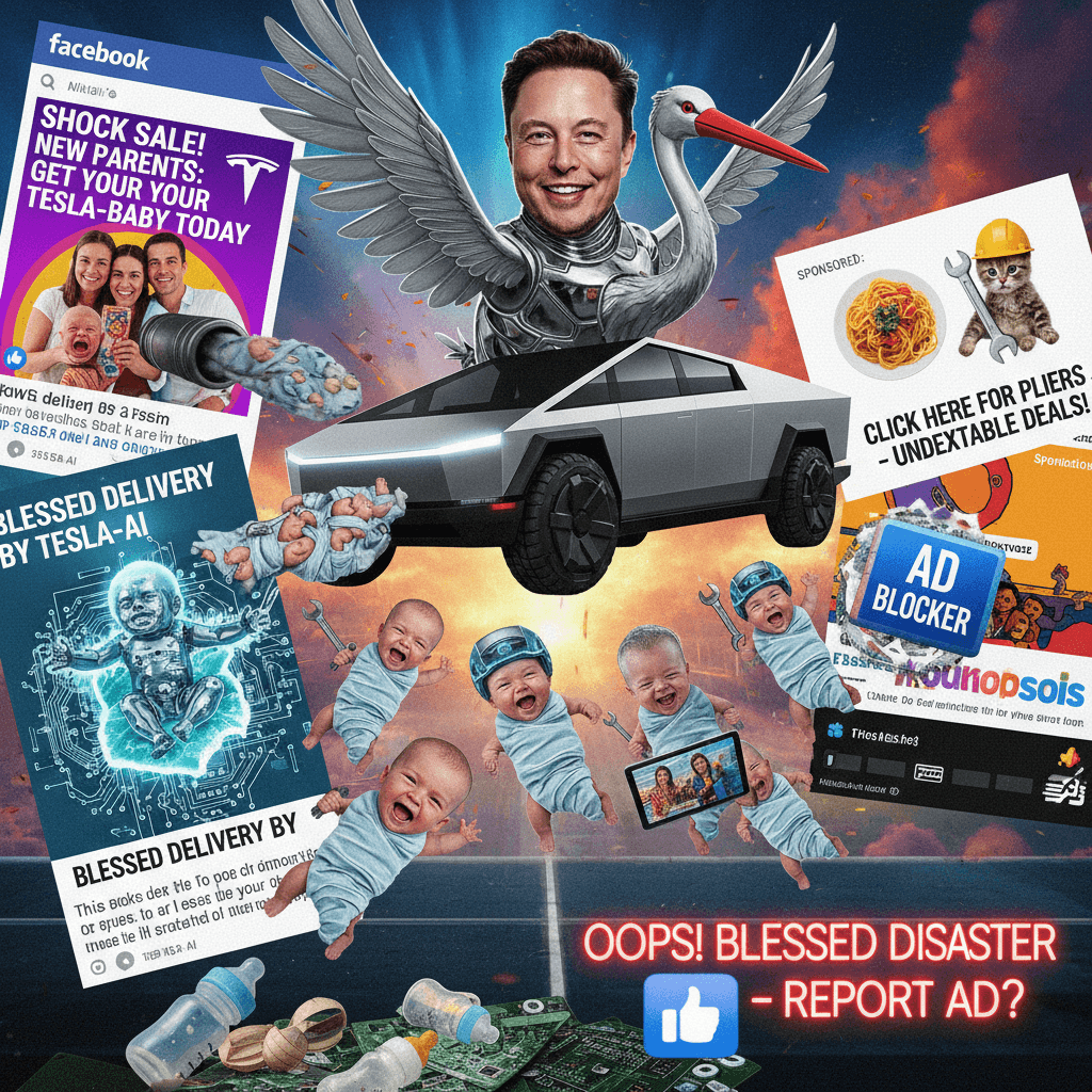 Tesla brutally delivers babies via Facebook ad placement