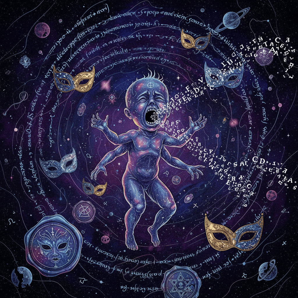 star child drifts through the void screaming about masks and seals