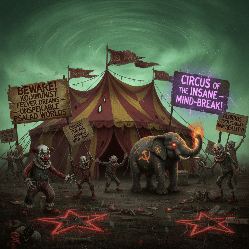Circus tent warns of incomprehensible communist fever dreams