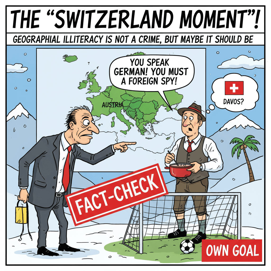 Switzerland moment: accusing someone of speaking the language they already speak