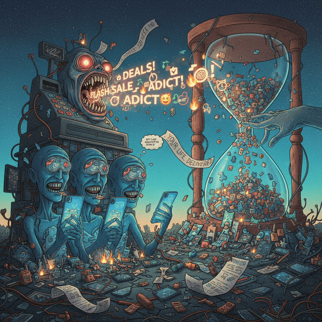 capitalism screams buy now while your attention spans burn