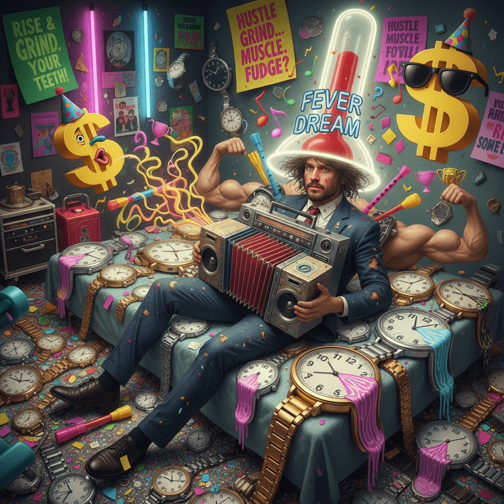 hard work is apparently a fever dream of watches and bad music