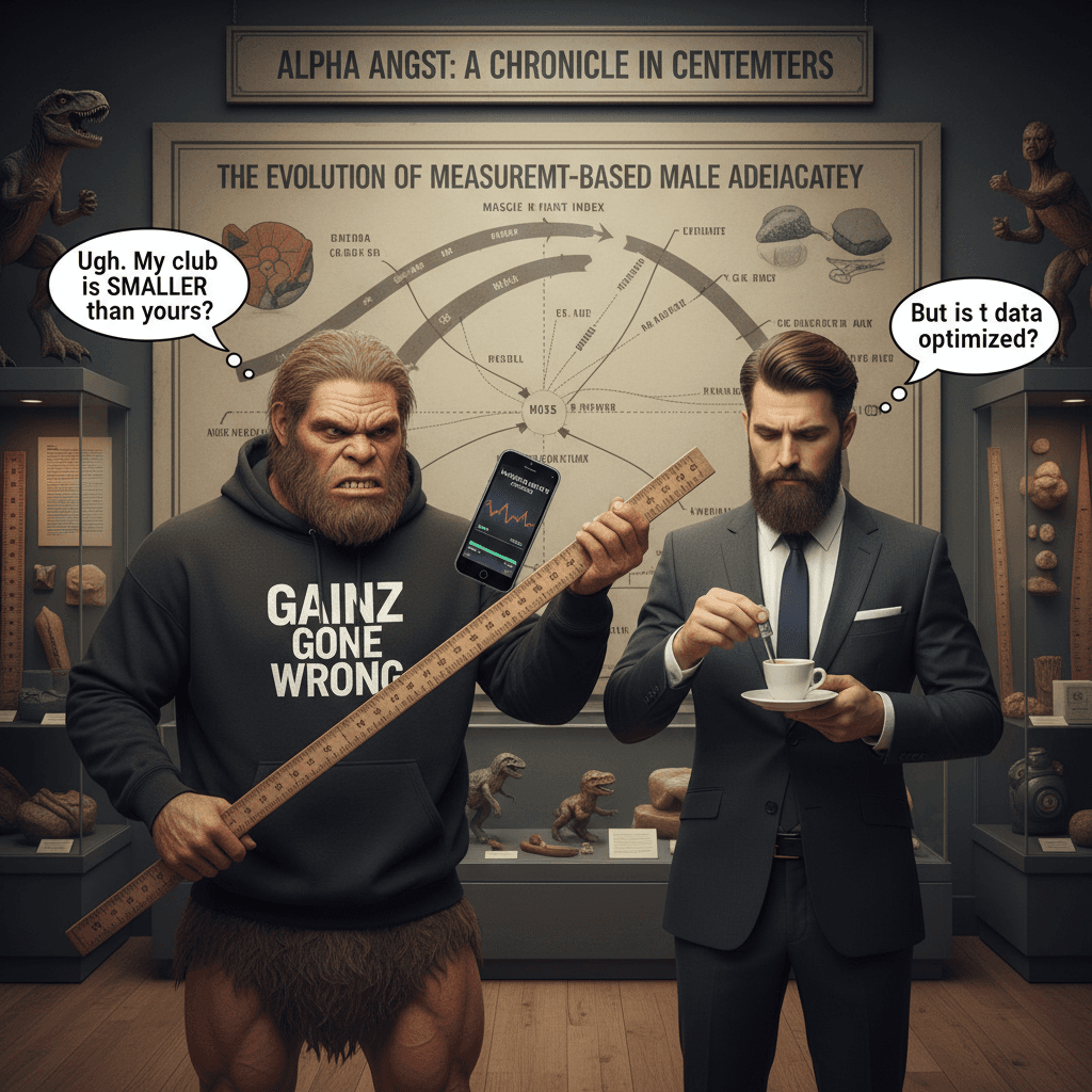 Neanderthal energy meets contemporary insecurity with rulers