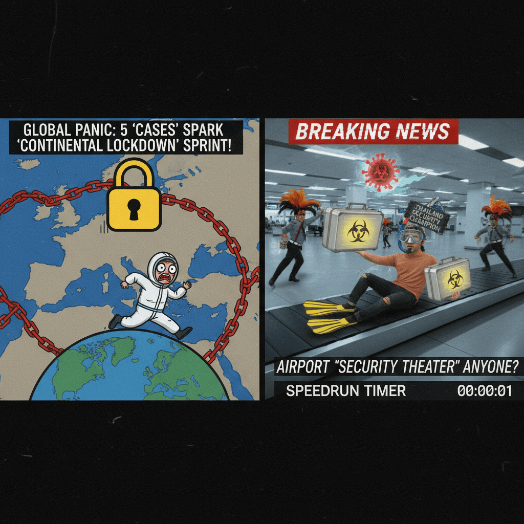 5 cases = continental lockdown speedrun, Thailand already speedrunning airport security theater