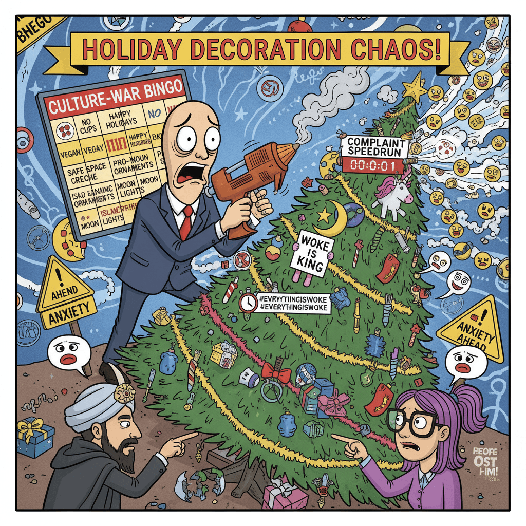 Blaming Islamists AND woke activists for Christmas decoration bans