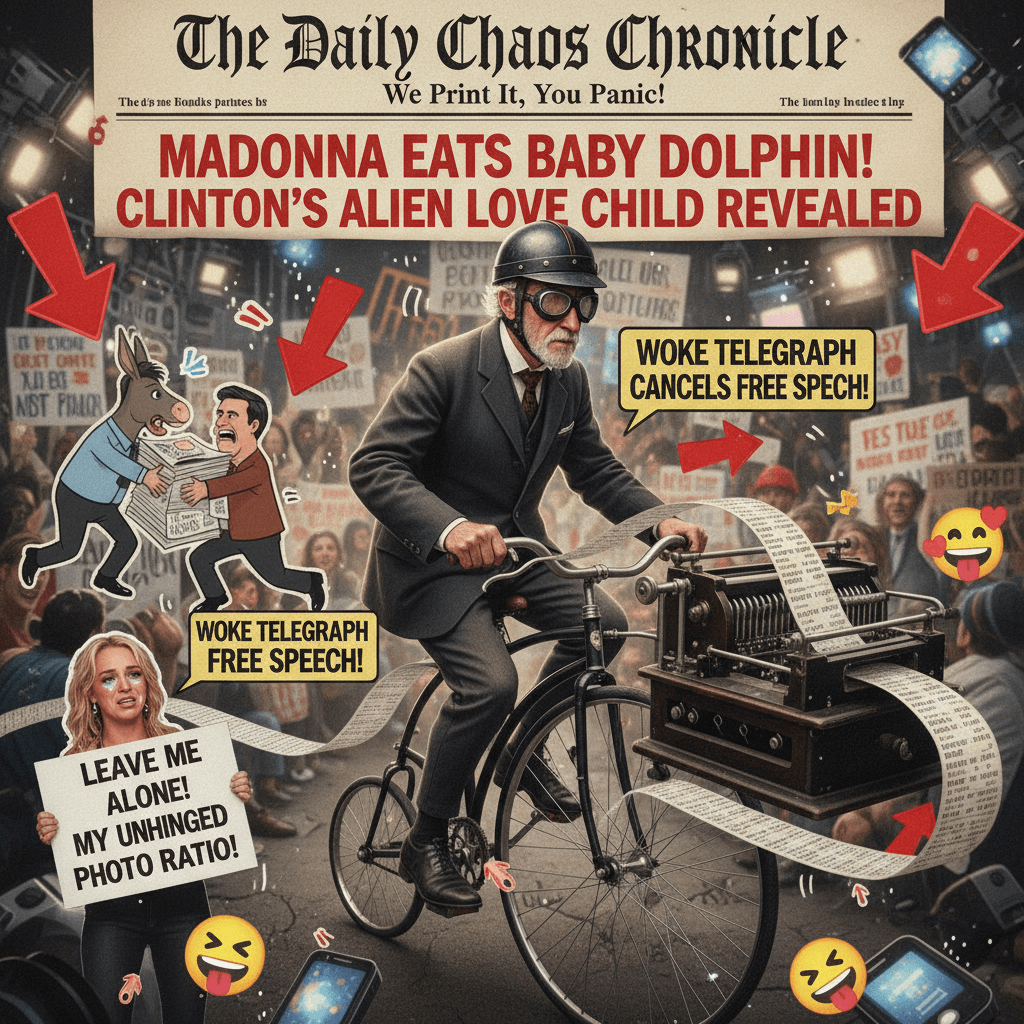 Telegraph speedruns the most unhinged headline-to-photo ratio known to man