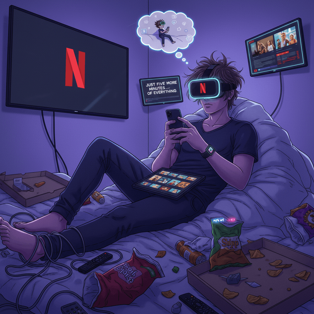 Netflix binges meet phone addiction: a tragedy in one meme