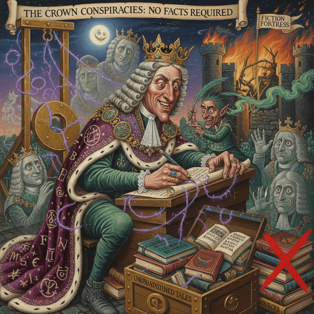 Royal murder plot allegations via anonymous author, no sources needed