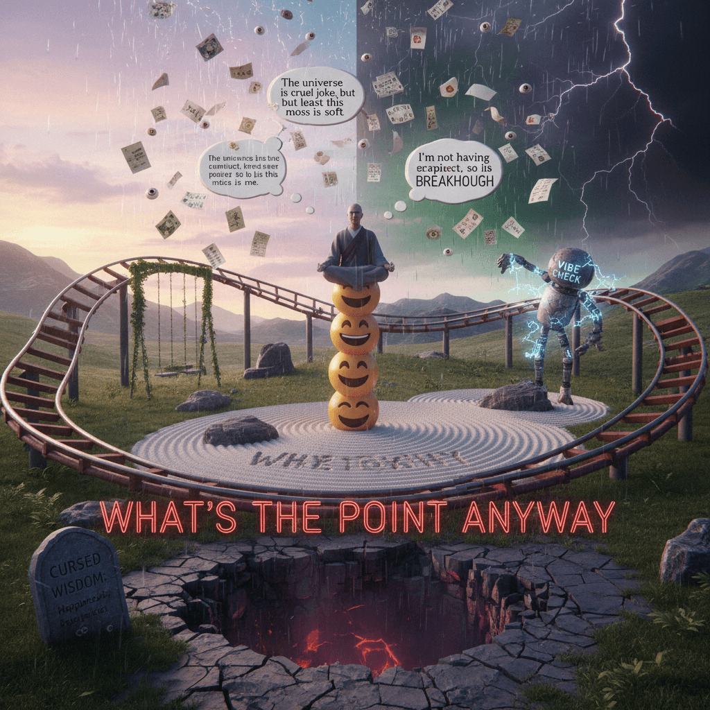 tranquil nature pic meets unhinged depression speedrun