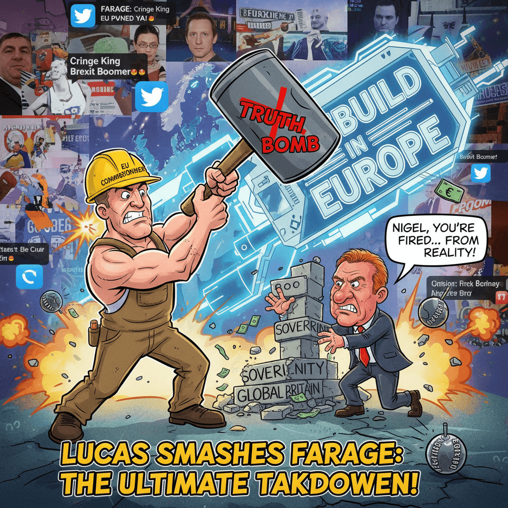 Lucas drops the subtlety hammer on Farage, weaponizes 'rebuild in Europe'