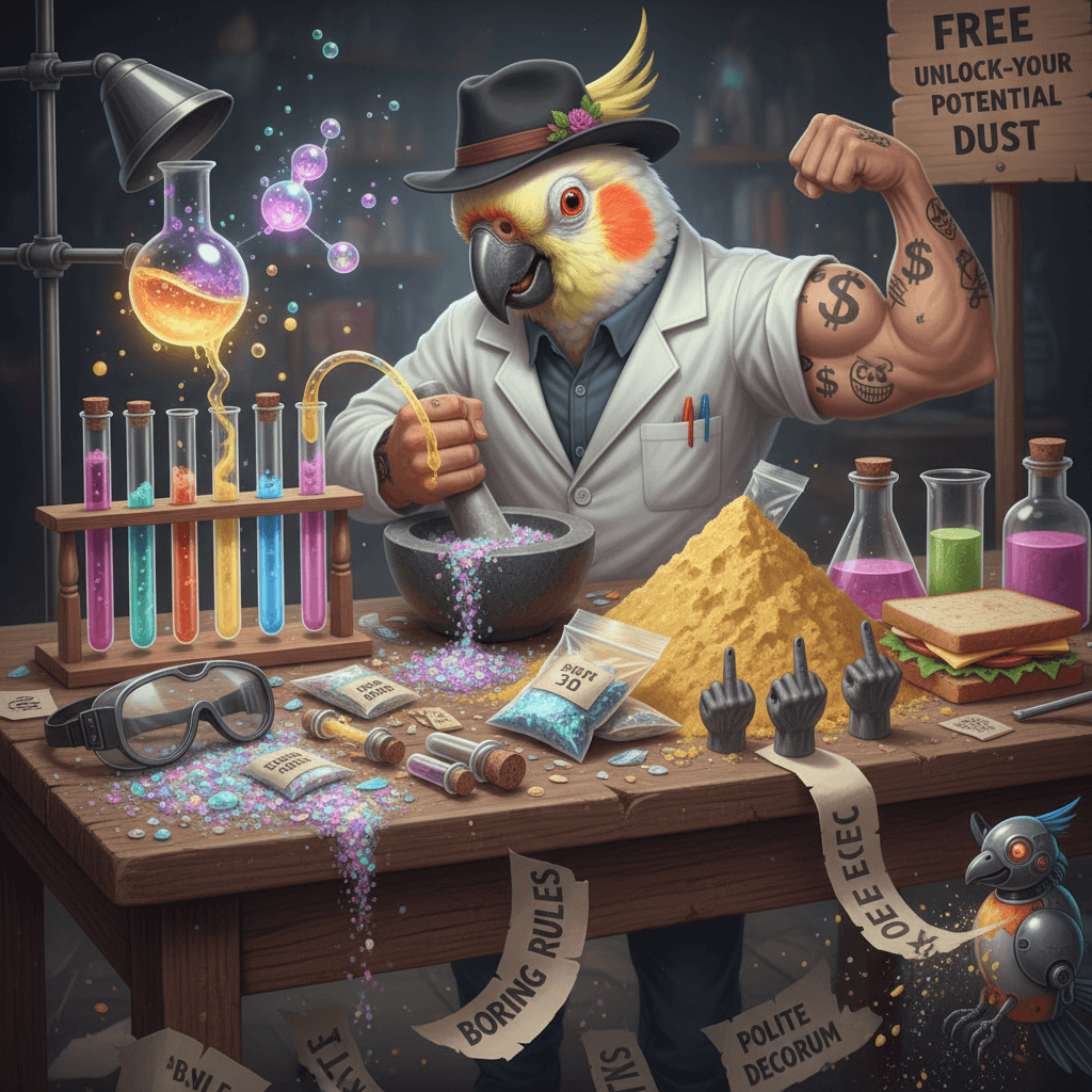 DIY powder party favor with zero regard for social contracts