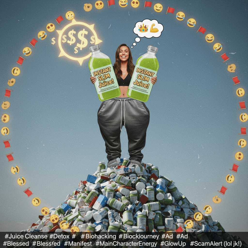 Peak scam energy: lose 30lbs instantly with juice they legally can't claim does anything