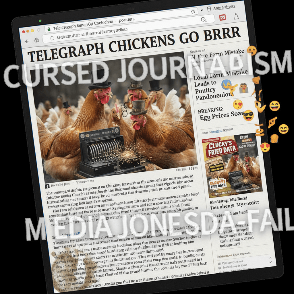 Telegraph headlines go brrrr (they definitely meant chicken)