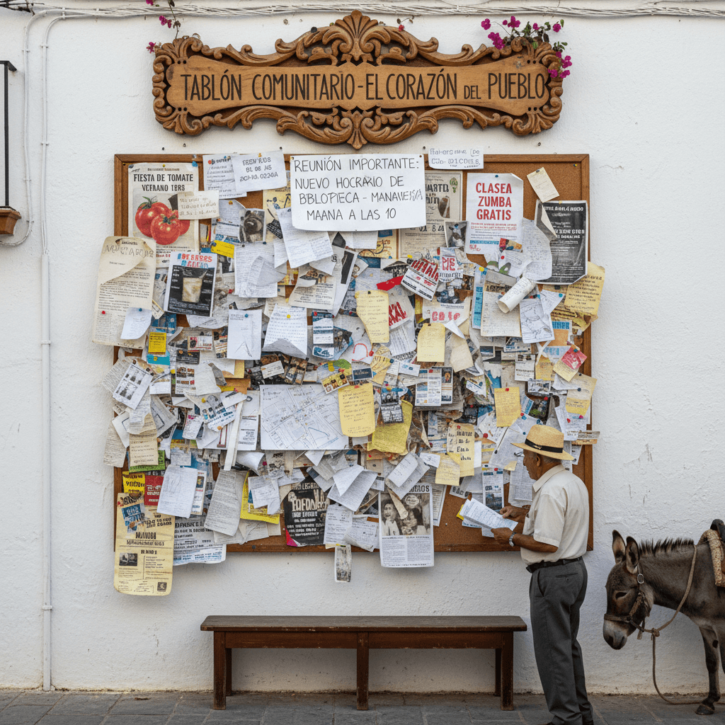 Peak boomer cork board: where every village event goes to be forgotten