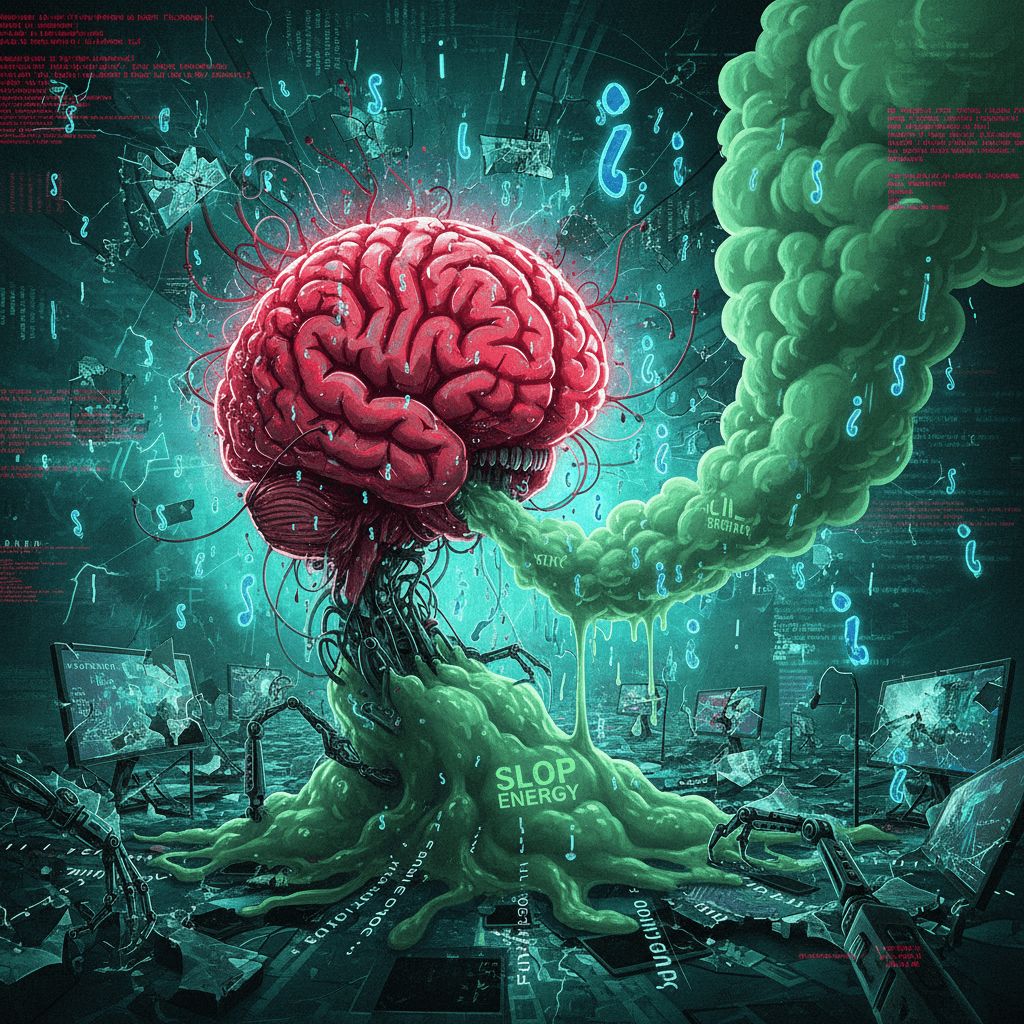 AI discovers smell, ruins grammar with semicolons; peak slop energy