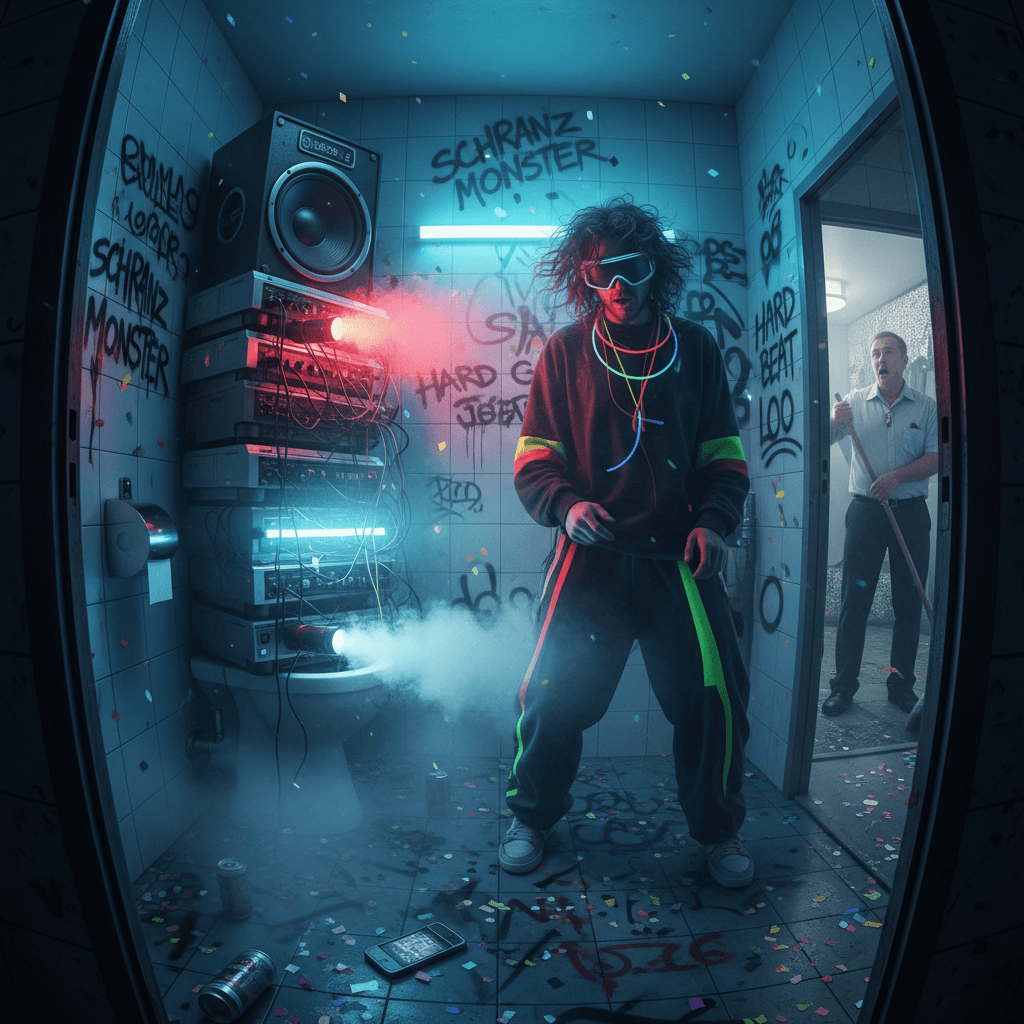 bathroom techno goes hard when u got the whole setup in a toilet stall