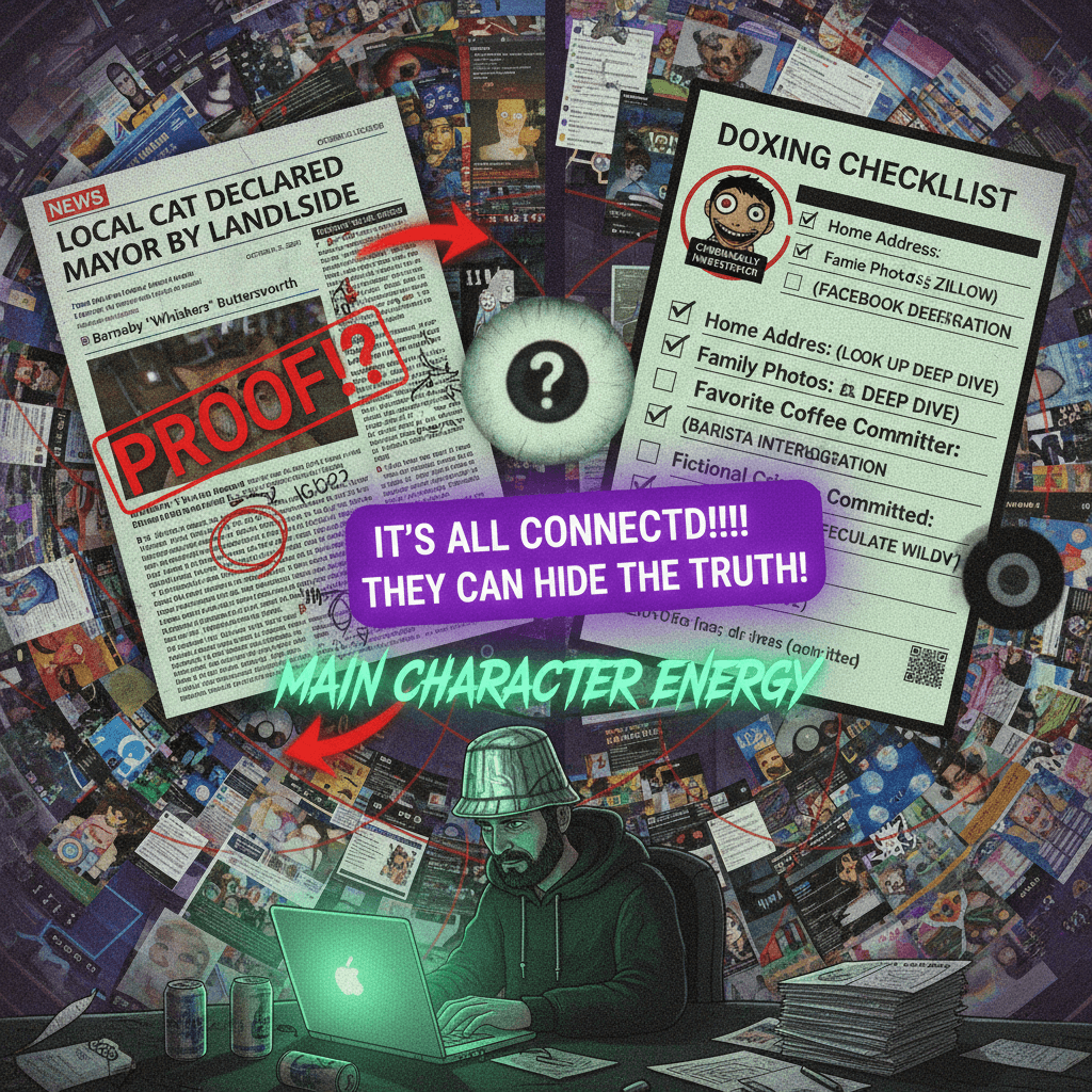 news article meets unhinged doxxing checklist, somehow both real