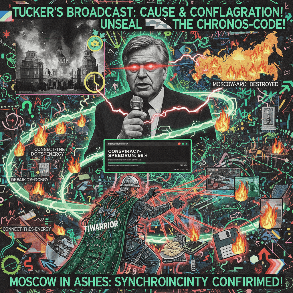 tucker interview caused moscow fires via timeline synchronicity, obviously