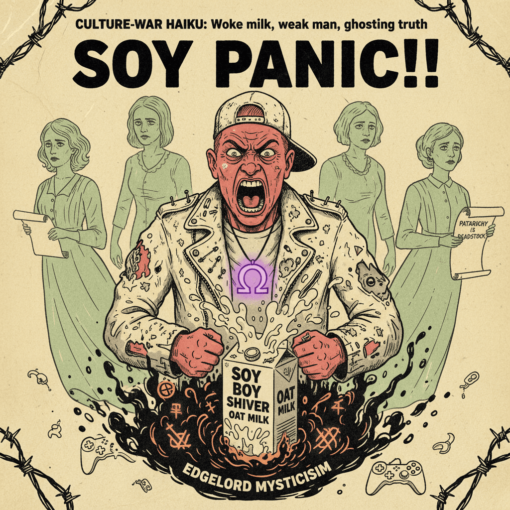 screaming at oat milk while feminism ghosts haunt your masculinity