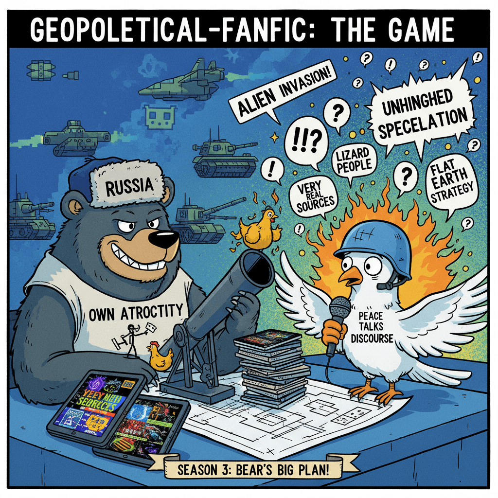 Russia bad, actually planning own atrocity, very real sources