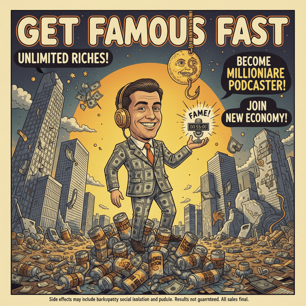 5 minutes to podcast fame, unlimited delusion included